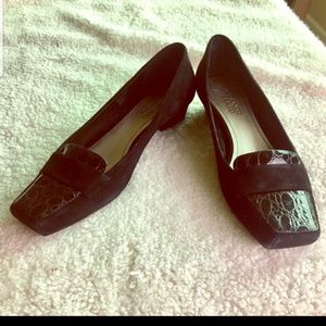 Franco Sarto  black suede flats size 9 1/2 M
